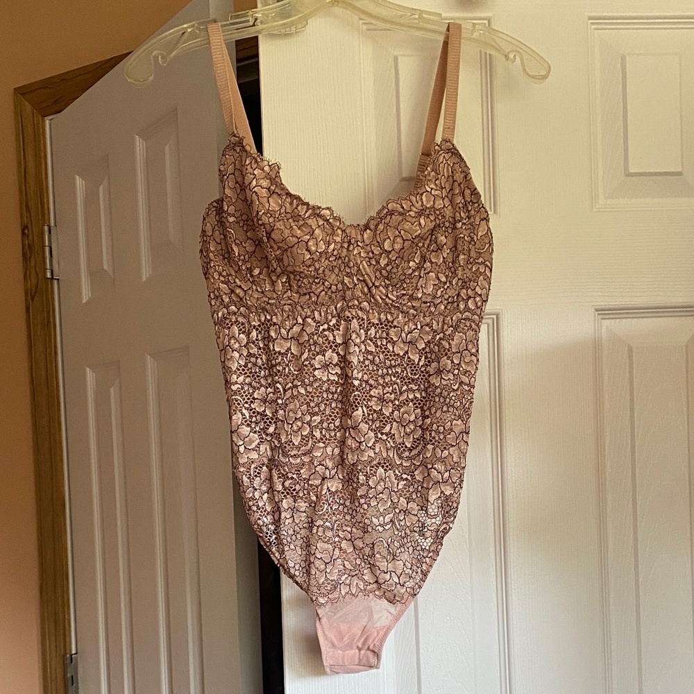 Cosabella NWT Lace Teddy Bodysuit in Pink and Brown